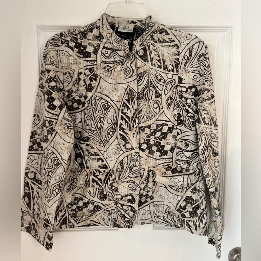 Chico's patterned linen jacket